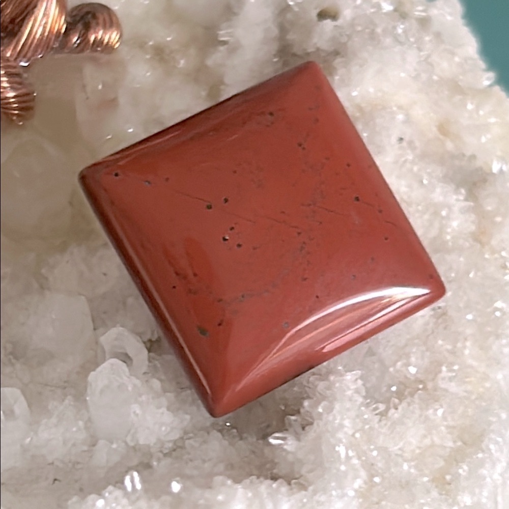Square Cut Smooth Polished Red Jasper Loose Stone